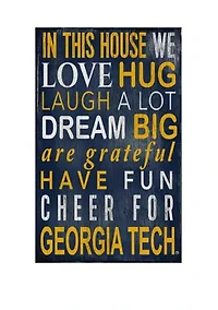 NCAA Georgia Tech Yellow Jackets In This House Sign