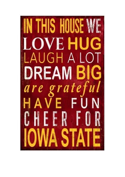 NCAA Iowa State Sycamores In This House Sign