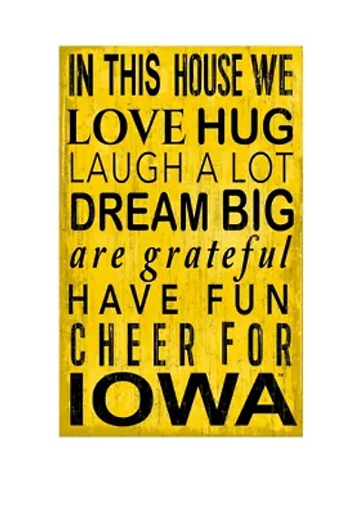 NCAA Iowa Hawkeyes In This House Sign