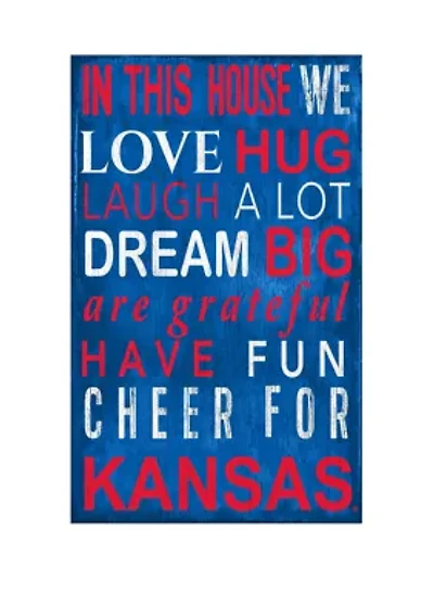 NCAA Kansas Jayhawk sIn This House Sign