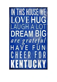 NCAA University of Kentucky Wildcats In This House Sign