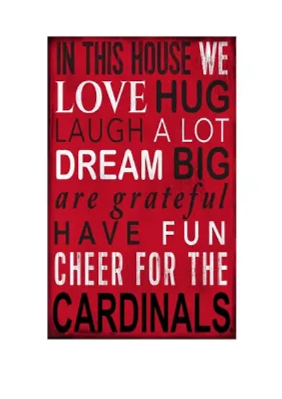 NCAA Louisville Cardinals In This House Sign