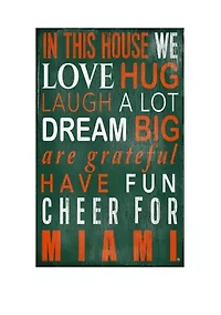 NCAA University of Miami Hurricans In This House Sign