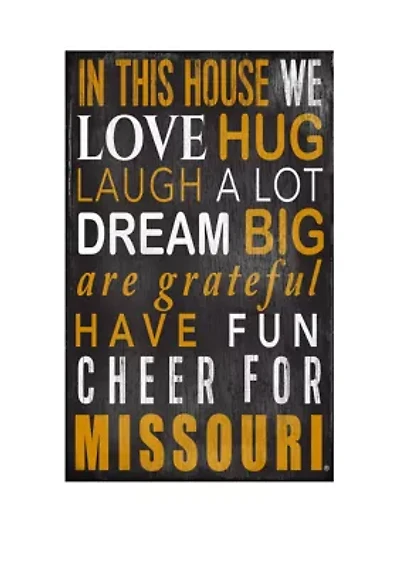 NCAA Missouri Tigers In This House Sign