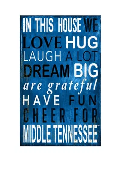 NCAA MTSU Bobcats In This House Sign