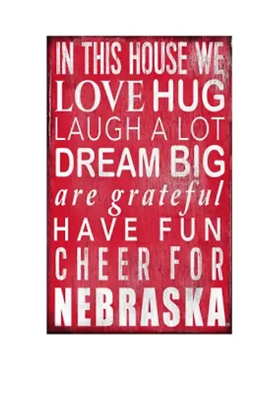 NCAA Nebraska Cornhuskers In This House Sign