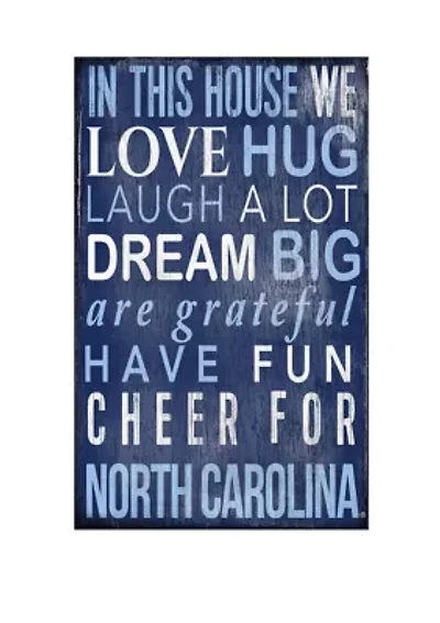 NCAA North Carolina Tar Heels In This House Sign