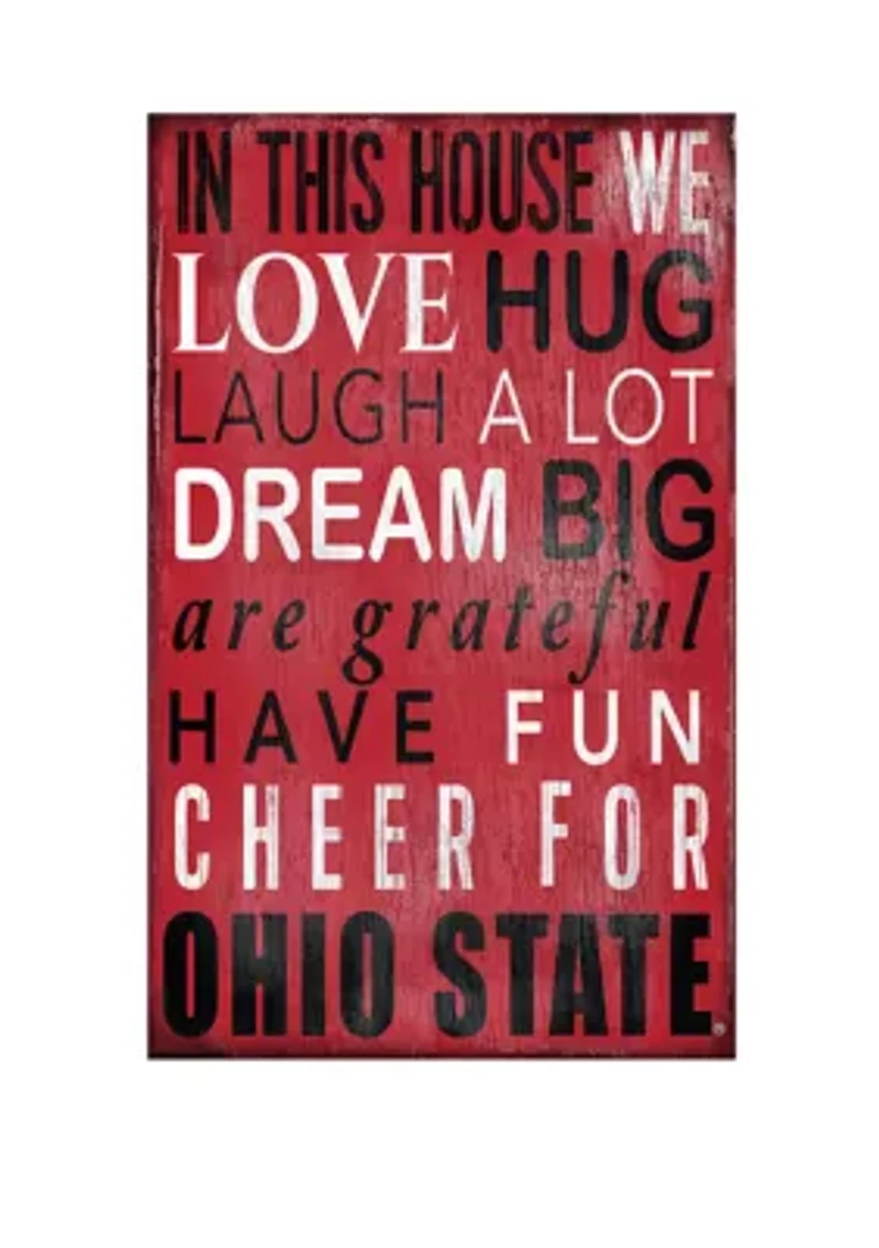 NCAA Ohio State University Buckeyes In This House Sign