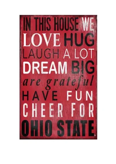 NCAA Ohio State University Buckeyes In This House Sign
