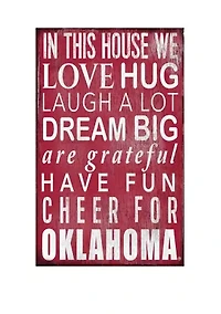 NCAA University of Oklahoma Sooners In This House Sign