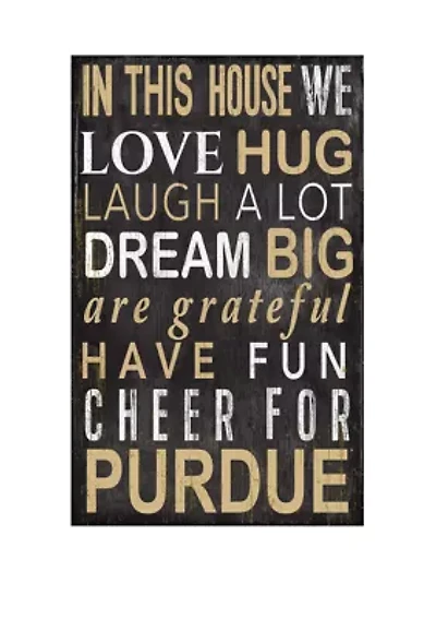 NCAA Purdue Boilermakers In This House Sign