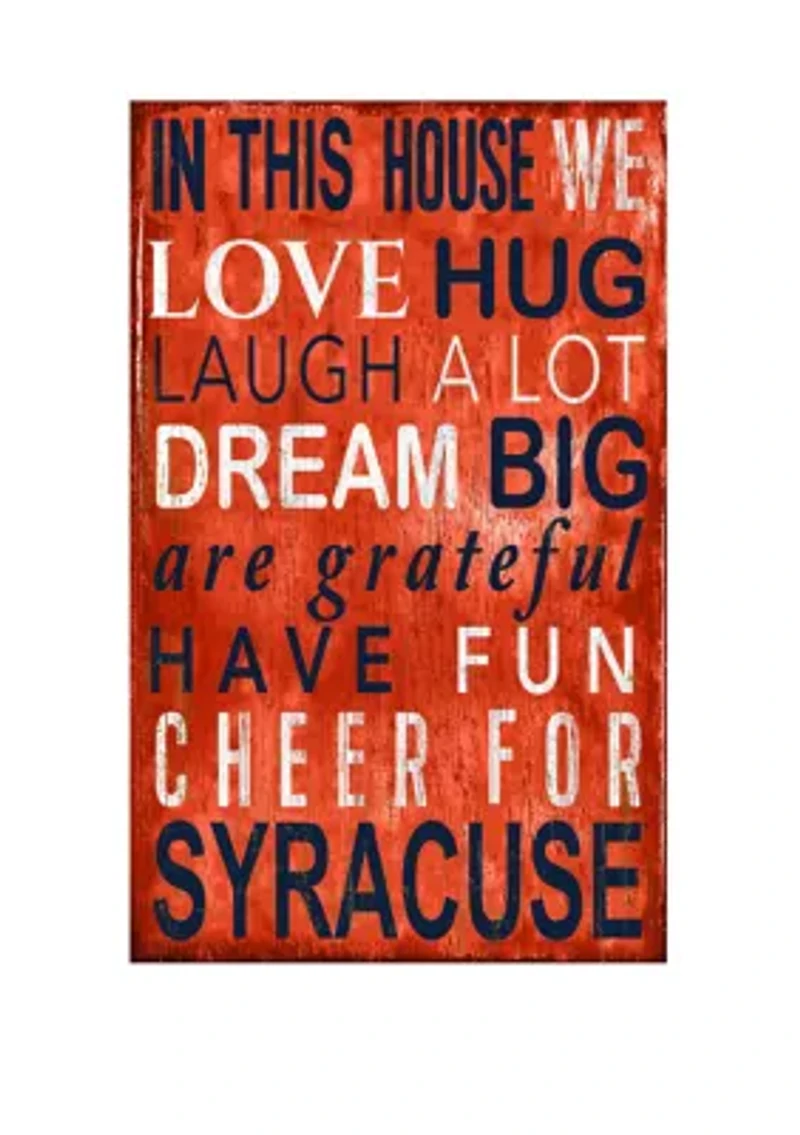 NCAA Syracuse Orange In This House Sign
