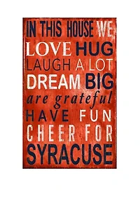 NCAA Syracuse Orange In This House Sign