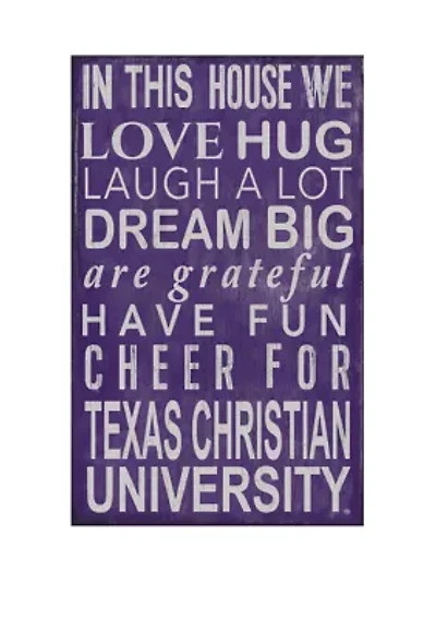 NCAA Texas Christian University Horned Frogs In This House Sign