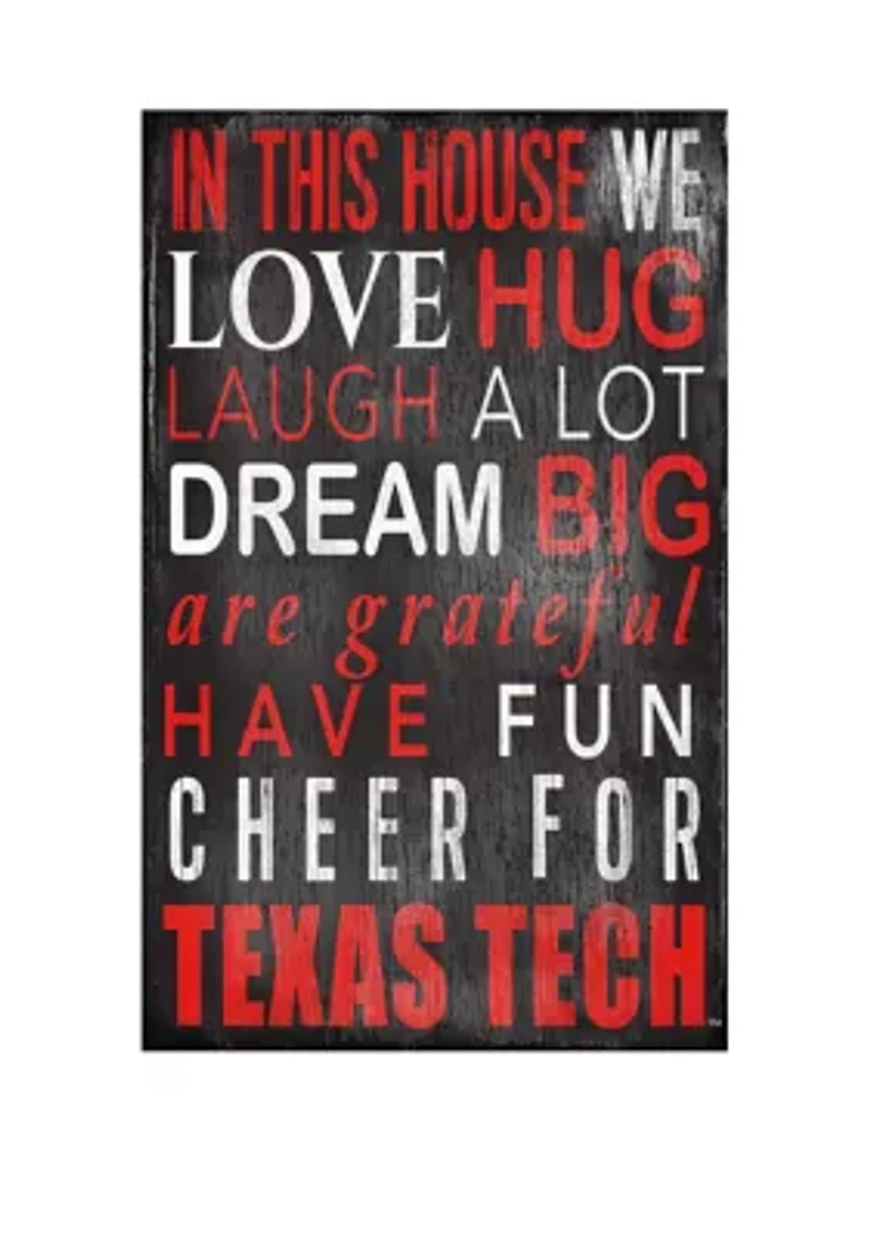 NCAA Texas Tech Red Raiders University In This House Sign