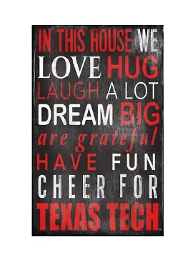 NCAA Texas Tech Red Raiders University In This House Sign