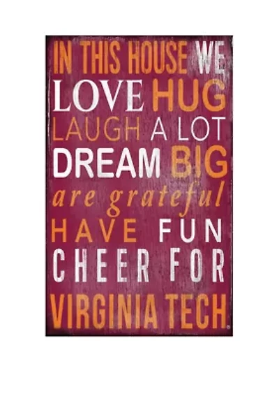 NCAA Virginia Tech University Hokies In This House Sign