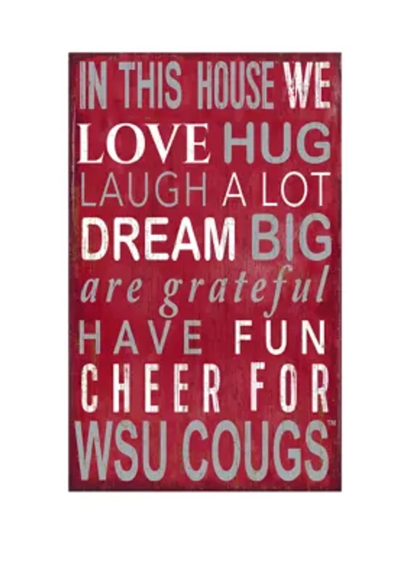 NCAA Washington State Cougars In This House Sign