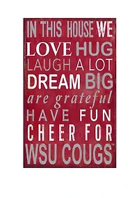 NCAA Washington State Cougars In This House Sign