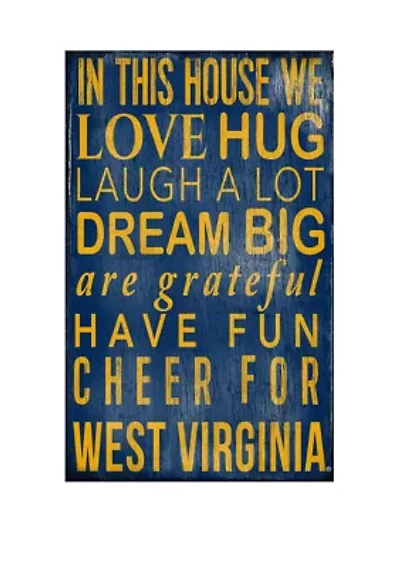 NCAA University of West Virginia In This House Sign