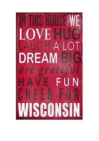 NCAA University of Wisconsin Badgers In This House Sign