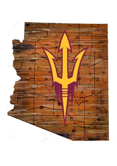 NCAA Arizona State Sun Devils Distressed State with Logo