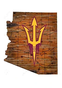 NCAA Arizona State Sun Devils Distressed State with Logo