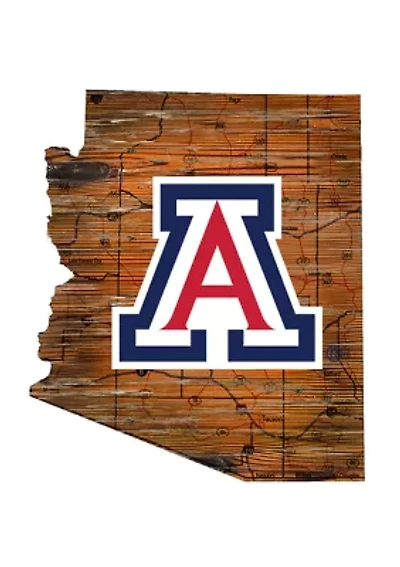 NCAA Arizona Wildcats Distressed State with Logo