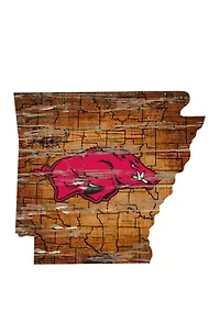 NCAA University of Arkansas Razorbacks Distressed State with Logo