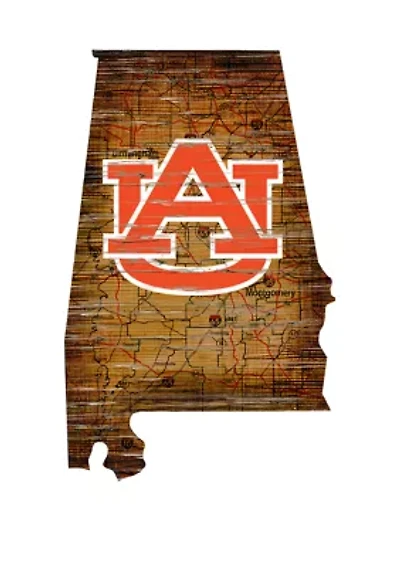 NCAA Auburn University Tigers Distressed State with Logo