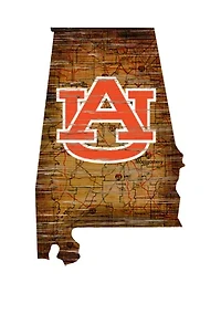 NCAA Auburn University Tigers Distressed State with Logo