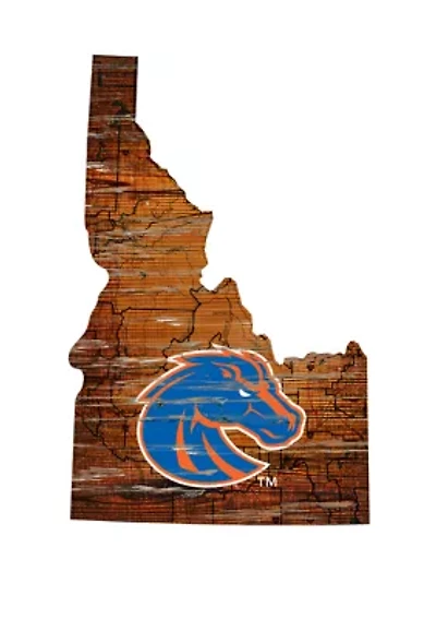 NCAA Boise State Broncos Distressed State with Logo