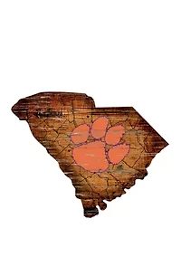 NCAA Clemson University Tigers Distressed State with Logo