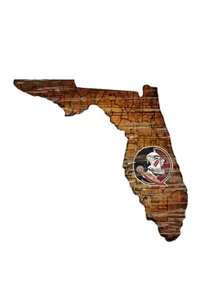 NCAA Florida State Seminoles Distressed State with Logo