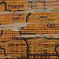 NCAA Georgia Southern Eagles 24 in x 24 in  Distressed State with Logo Sign