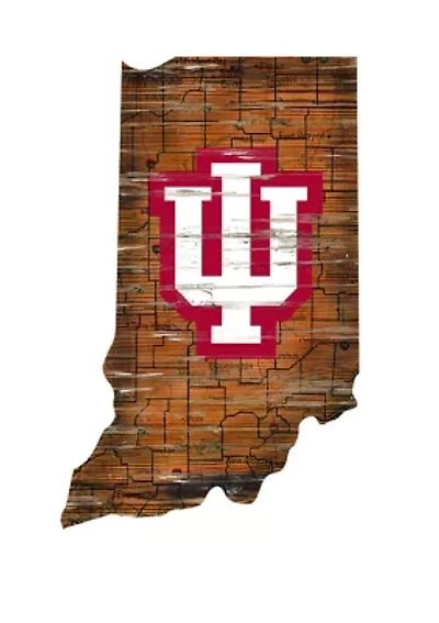 NCAA Indiana Hoosiers Distressed State with Logo