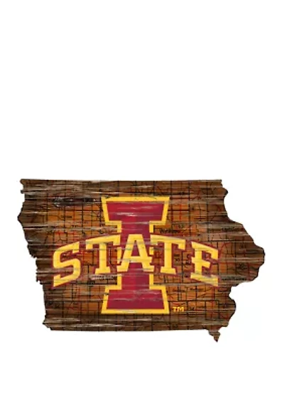 NCAA Iowa State Sycamores Distressed State with Logo