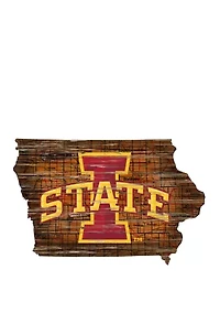 NCAA Iowa State Sycamores Distressed State with Logo