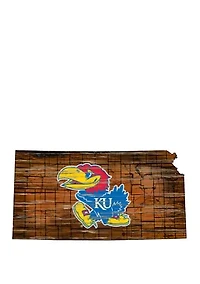 NCAA Kansas Jayhawks Distressed State with Logo