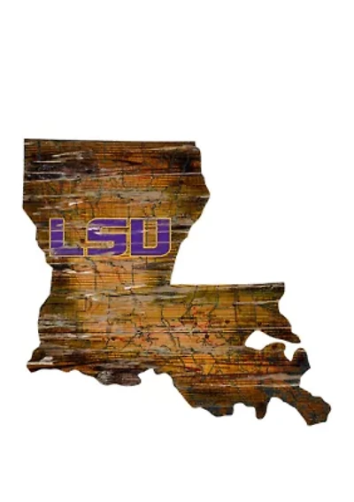 NCAA Louisiana State University Tigers Distressed State with Logo