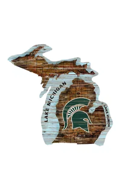 NCAA Michigan State Spartans Distressed State with Logo