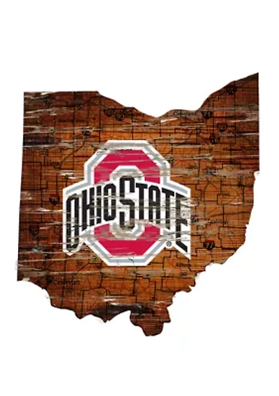 NCAA Ohio State University Sooners Distressed State with Logo