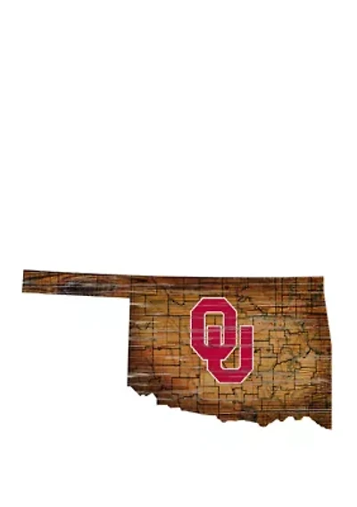 NCAA University of Oklahoma Sooners Distressed State with Logo