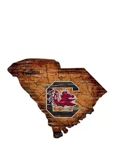 NCAA University of South Carolina Gamecocks Distressed State with Logo