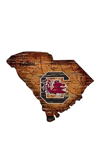 NCAA University of South Carolina Gamecocks Distressed State with Logo