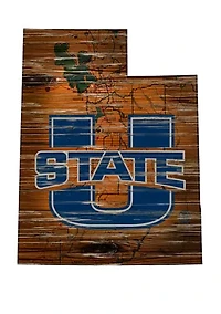 NCAA Utah State Aggies Distressed State with Logo