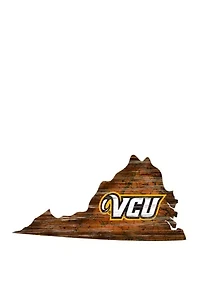 NCAA VCU Rams 24 in x 24 in Distressed State Sign with Logo