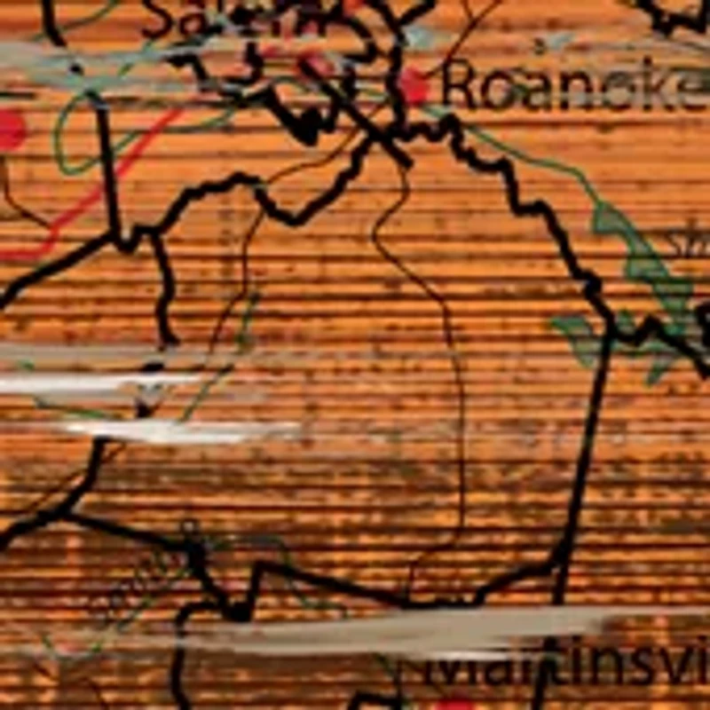 NCAA Virginia Tech Hokies Distressed State with Logo