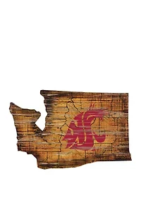 NCAA Washington State Cougars Distressed State with Logo