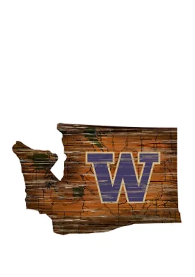 NCAA Washington Huskies Distressed State with Logo
